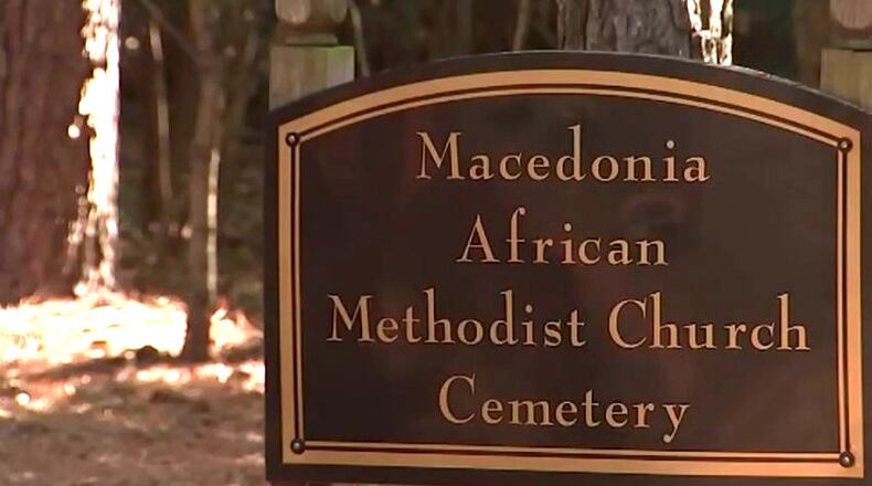 Johns Creek has agreed to take over maintenance of Macedonia Cemetery, a burial ground for former slaves on Medlock Bridge Road. WSB PHOTO