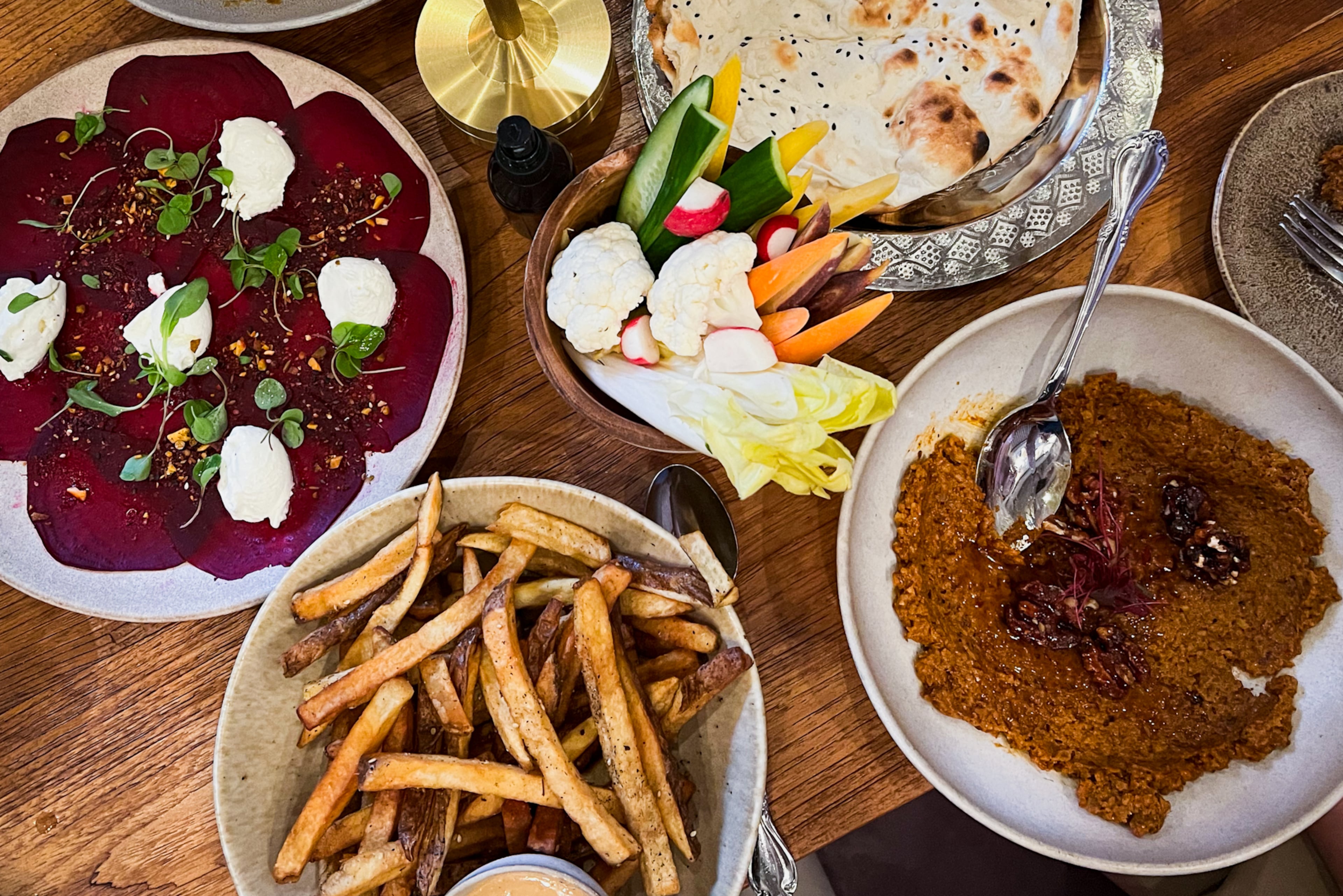 Visiting as a group? Try the mezze spread. (Henri Hollis/AJC 2023)