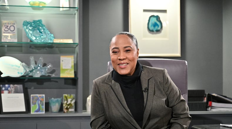 Fulton County District Attorney Fani Willis speaks in her downtown office on Thursday, February 3, 2022. (Hyosub Shin / Hyosub.Shin@ajc.com)