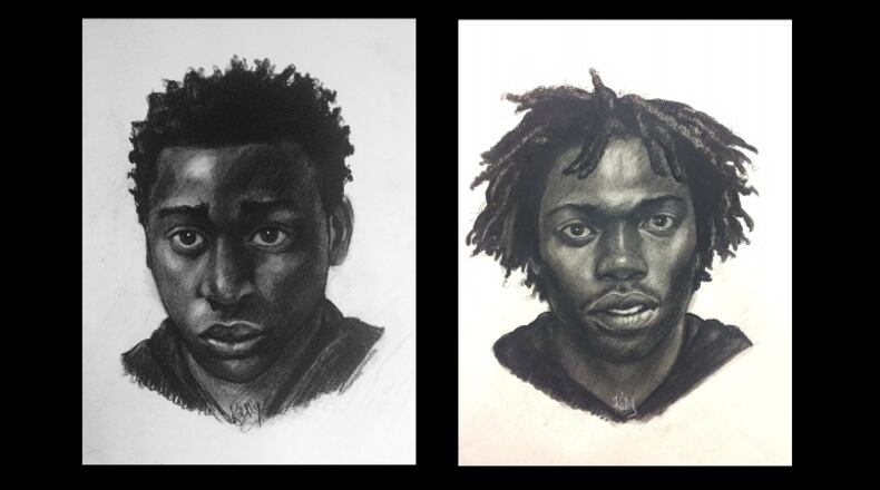 The men pictured in the composite sketches are believed to be responsible for a number of robberies in the east Atlanta area.