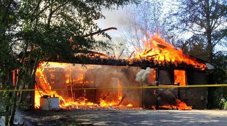 The home at 5471 Priest Road in Acworth burned down Wednesday afternoon.