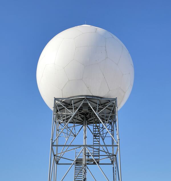 FILE - The Doppler radar located outside of the National Weather Service office in Sullivan, Wis., on Jan. 5, 2018. (Anthony Wahl/The Janesville Gazette via AP, file)
