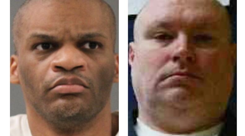 This combination of photos provided by the Texas Department of Criminal Justice and Georgia Department of Corrections shows LeJames Norman, left, and Stacey Humphreys, right. (Texas Department of Criminal Justice/Georgia Department of Corrections via AP)