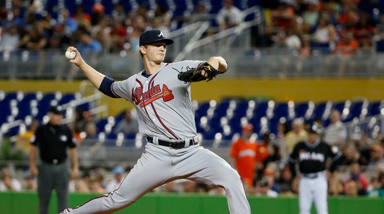 Braves' Michael Soroka delivers in a 2018 game. (AP Photo/Wilfredo Lee)