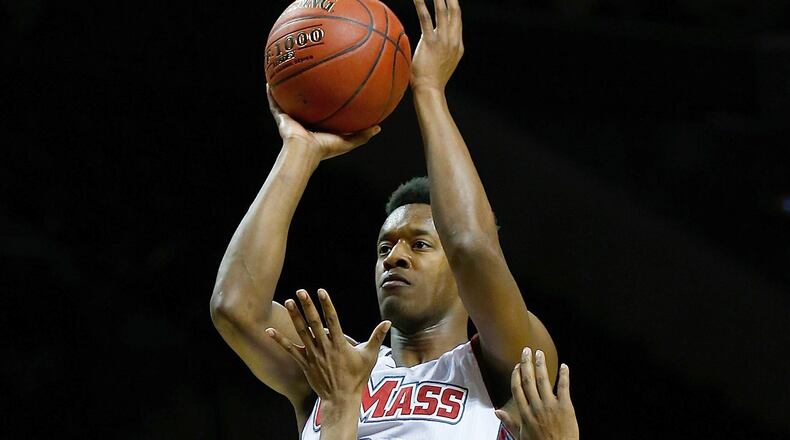 C.J. Anderson of the Massachusetts Minutemen shoots the ball against f the La Salle Explorers during the Second Round of the Atlantic 10 Basketball Tournament at Barclays Center on March 12, 2015 in the Brooklyn borough of New York City. (Photo by Mike Stobe/Getty Images)