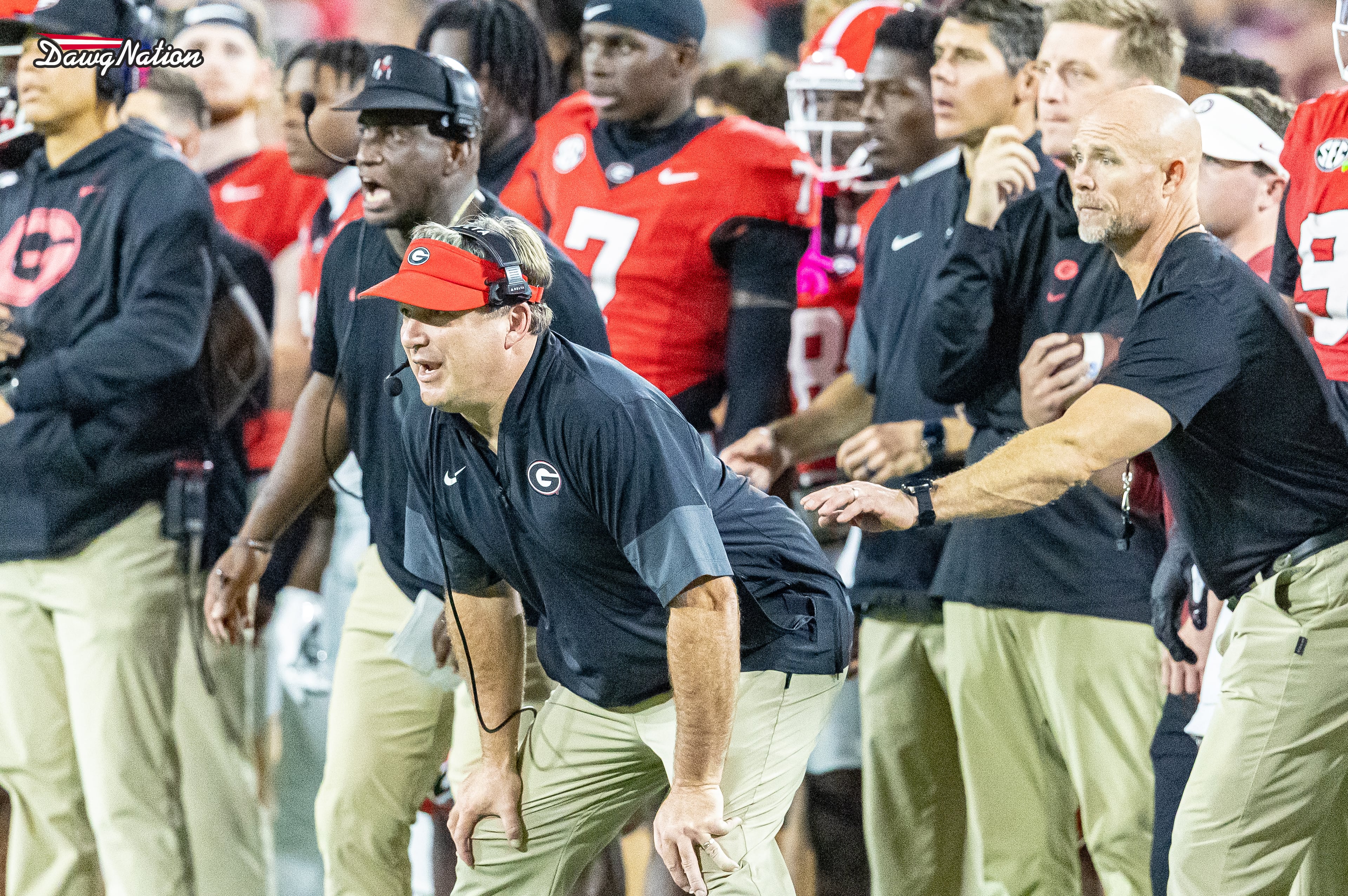 Kirby Smart hunkers down by Jeff Sentell 092725h