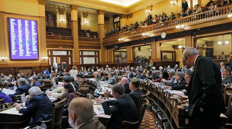2/28/18 - Atlanta -House members vote on one of many bills considered on crossover day.  BOB ANDRES  /BANDRES@AJC.COM