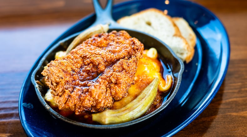 The Nashville Chicken Skillet at Basecamp is the perfect fuel for a long hike.
