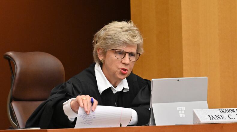 June 30, 2020 Atlanta - Fulton Superior Court Judge Jane Barwick speaks during a bond hearing of former Atlanta police officer Garrett Rolfe via Zoom on Tuesday, June 30, 2020. Fulton D.A. Paul Howard has asked that she revoke his bond after discovering Rolfe is vacationing in Daytona Beach. (Hyosub Shin / Hyosub.Shin@ajc.com)
