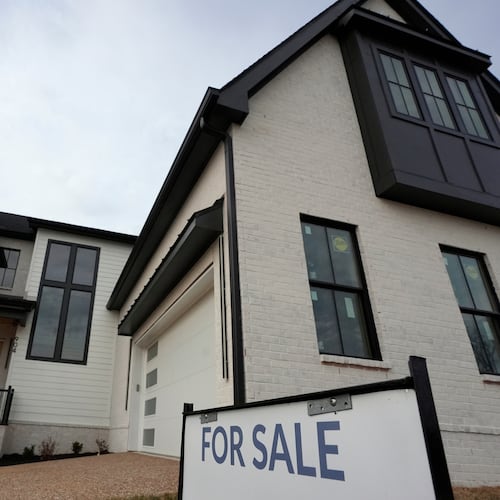 FILE - A for sale sign is posted outside a home, Feb. 10, 2026, in Nashville, Tenn. (AP Photo/George Walker IV, file)