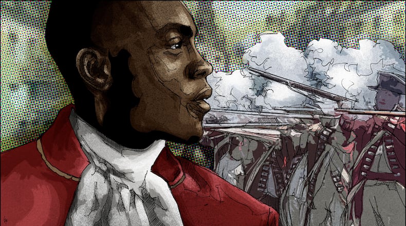 Illustration of Crispus Attucks by Ric Watkins / AJC