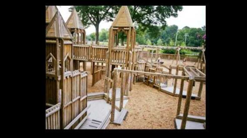 A huge, new restroom facility is planned near the Wacky World Playground in Wills Park in Alpharetta. (Courtesy City of Alpharetta)