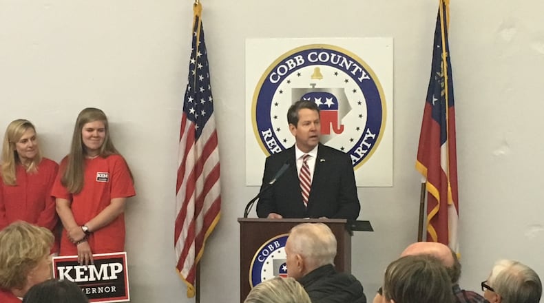 Georgia Secretary of State Brian Kemp announced Saturday that he’s running for governor. GREG BLUESTEIN /gbluestein@AJC.COM