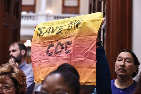 Former Centers for Disease Control and Prevention employees and supporters attended an event hosted by Democratic lawmakers in Atlanta last month.