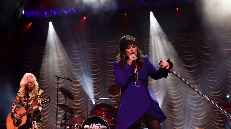 Nancy (left) and Ann Wilson of Heart are back on tour for their "Love Alive" tour. They were joined by Brandi Carlile and Elle King at their Aug. 19, 2019 tour stop at Ameris Bank Amphitheatre. The artists did not allow local media to photograph their concerts; this is from an earlier stop on the tour. Photo: Kimberly Adamis