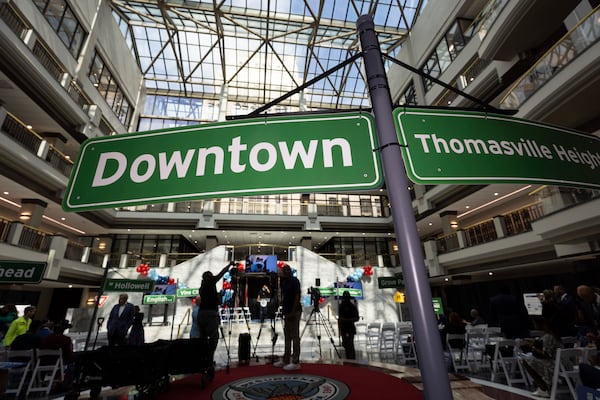 Atlanta Mayor Andre Dickens unveiled his Neighborhood Reinvestment Initiative in the atrium at Atlanta City Hall on Sept. 30, 2025. (Jason Getz/AJC 2025)