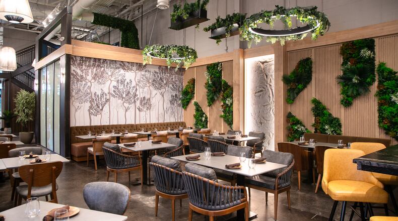 Azara took over an enormous space on Atlanta's Eastside Beltline Trail that was formerly home to French-Mediterranean restaurant Bazati. (Erik Meadows Photography. Courtesy of Azara)