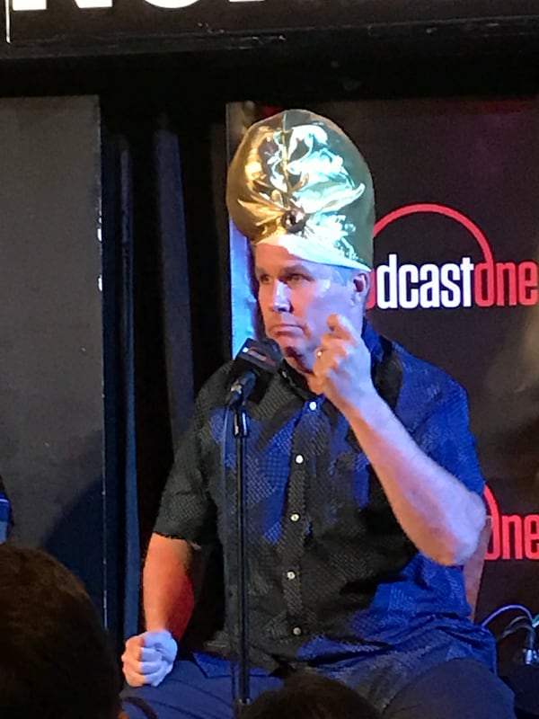 John Kincade tries his "Carnac" routine. Shaq grimaced through many of the jokes. Sample answer and question. "The view." "What's the worst part of having courtside seats for the Knicks?" CREDIT: Rodney Ho/rho@ajc.com
