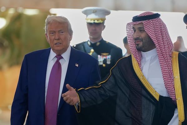 Saudi Crown Prince Mohammed bin Salman welcomed President Donald Trump today during an arrival ceremony in Riyadh, Saudi Arabia.