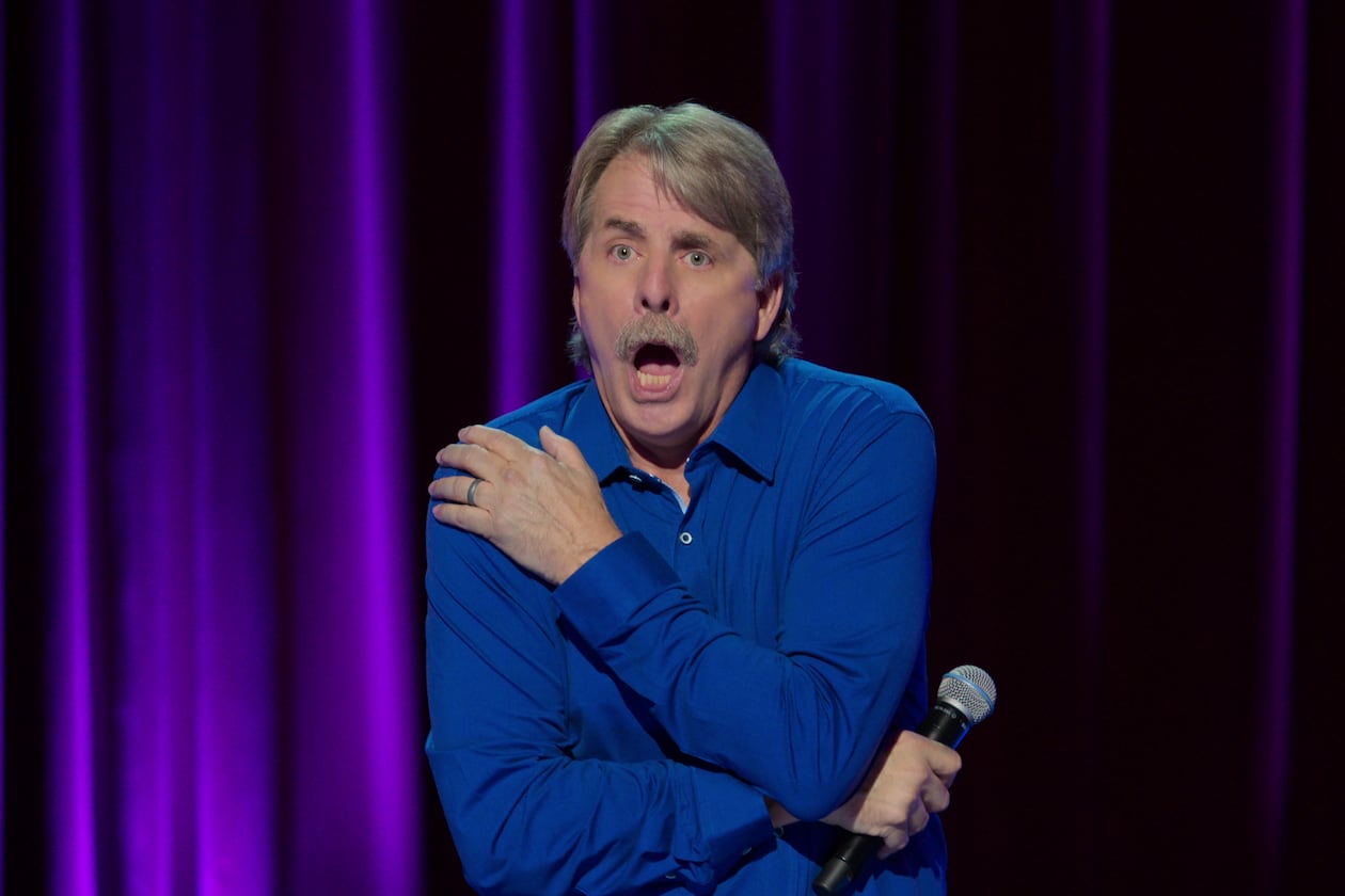 Jeff Foxworthy, shown here in his solo stand-up special “The Good Old Days,” is taping his final TV special. The Brookhaven resident says he’s making this one different, and will be pulling open the curtain behind the process. (Courtesy of Netflix 2022)