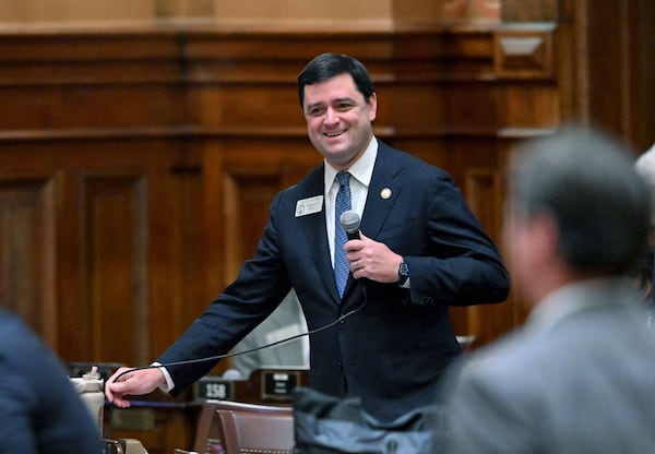 Rep. Scott Hilton, R-Peachtree Corners, speaks on the House floor as the state Legislature convenes for the second day of a special legislative session at the Capitol on Thursday, June 18, 2026, in Atlanta. (Hyosub Shin/AJC)