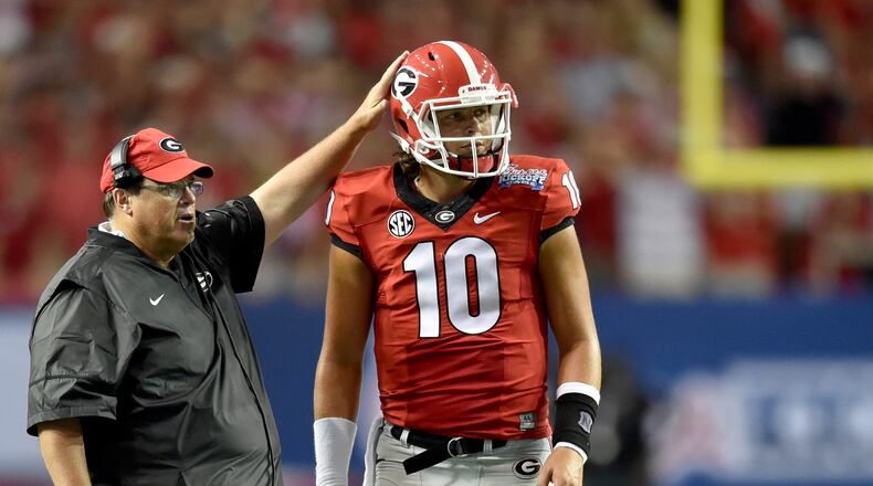 Georgia offensive coordinator Jim Chaney needs improvement from quarterback Jacob Eason and the offense as a whole. (Brant Sanderlin / AJC file photo)