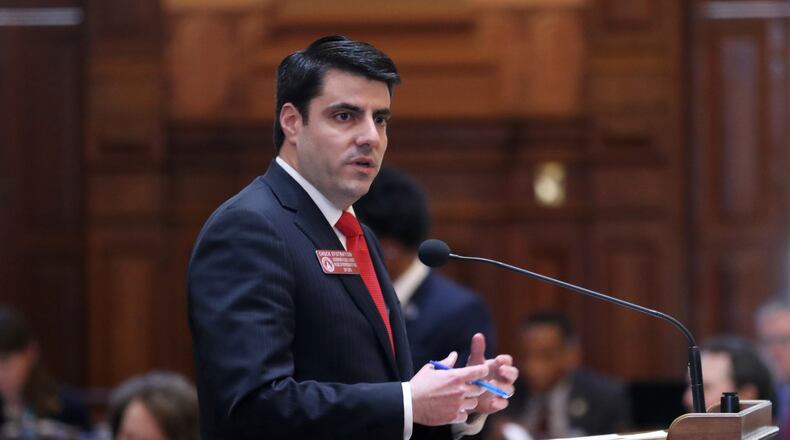 Rep. Chuck Efstration R - Dacula, introduced the sovereign immunity legislation, House Bill 791, in the House on Wednesday. He's pictured here on Feb. 22. PHOTO / JASON GETZ