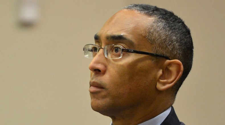 Suspended DeKalb County CEO Burrell Ellis appears before Judge Courtney L. Johnson in DeKalb County Superior Court during a second day of motions hearings Tuesday, April 1, 2014.