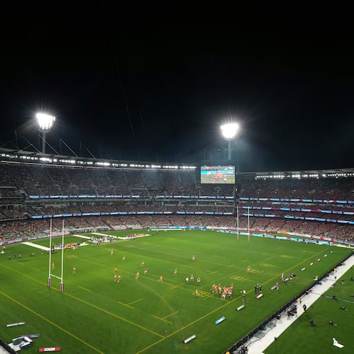 FILE - A general view during the second rugby union test between Australia and the British & Irish Lions at the Melbourne Cricket Ground, in Melbourne, Australia, July 26, 2025. (AP Photo/Asanka Brendon Ratnayake, File)