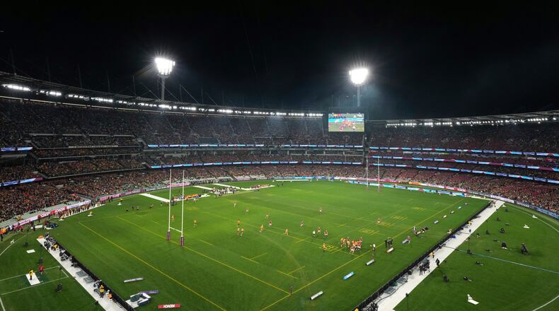 FILE - A general view during the second rugby union test between Australia and the British & Irish Lions at the Melbourne Cricket Ground, in Melbourne, Australia, July 26, 2025. (AP Photo/Asanka Brendon Ratnayake, File)