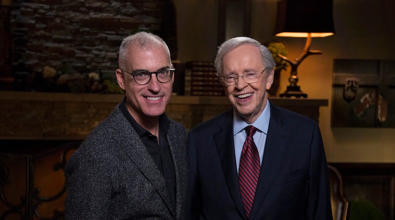 In Touch Ministries President and CEO Phillip Bowen and founder Charles F. Stanley. Stanley died April 18 at age 90. Bowen said the ministry will continue to spread the word of God.