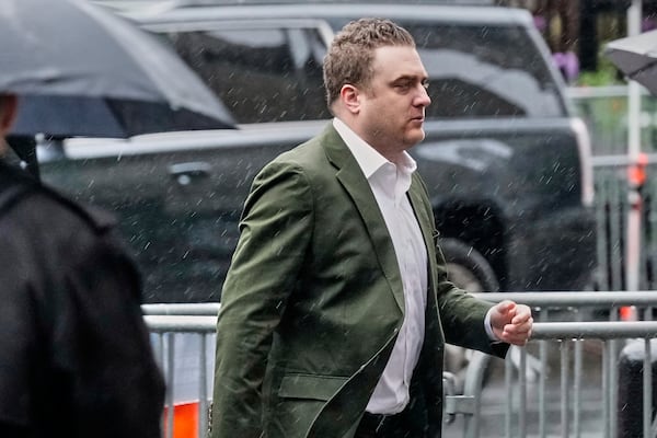George Kaplan arrives at Federal Court for the trial of Sean "Diddy" Combs, in New York, Thursday, May 22, 2025. (AP Photo/Richard Drew)