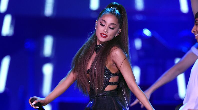 In this June 2, 2018 file photo., Ariana Grande performs at Wango Tango at Banc of California Stadium in Los Angeles. The singer brings her “Sweetener” tour to Atlanta in June 2019. (Photo by Chris Pizzello/Invision/AP, File)