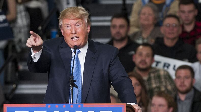 Republican presidential candidate Donald Trump addresses supporters during a campaign rally at the Greater Columbus Convention Center on November 23, 2015 in Columbus, Ohio. (Photo by Ty Wright/Getty Images)