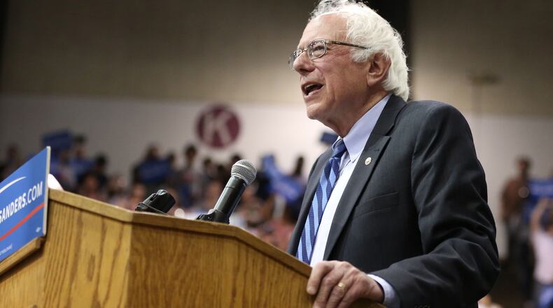 Democratic presidential candidate, Sen. Bernie Sanders, I-Vt., speaks during a campaign rally on Tuesday, May 10, 2016, in Salem, Ore.