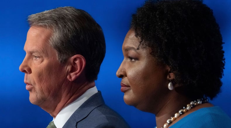 Looming over it all is a pair of questions involving two figures whose rivalry has shaped Georgia politics over the last decade but, for once, are not on a collision course in another midterm election: Gov. Brian Kemp (left) and Democrat Stacey Abrams. (Ben Gray/AP 2022)