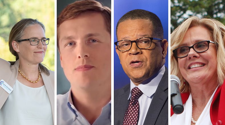 Seventh District candidates from left to right: Carolyn Bourdeaux; Ben Bullock; John Eaves; Renee Unterman.