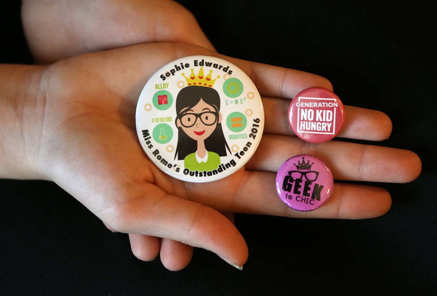 Sophie Edwards with buttons