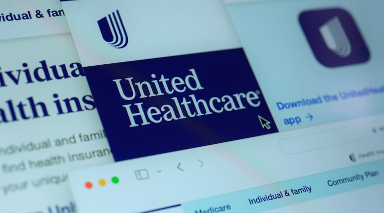FILE - Pages from the United Healthcare website are displayed on a computer screen, Feb. 29, 2024, in New York. (AP Photo/Patrick Sison, File)