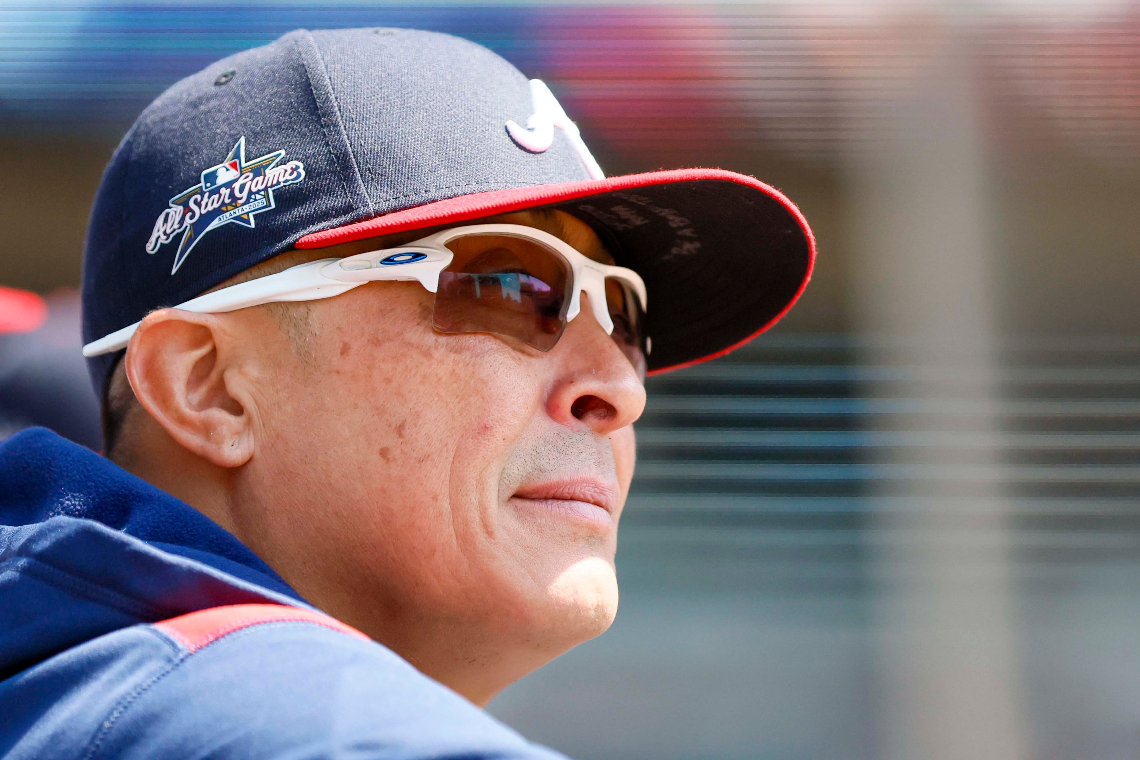 Jesse Chavez looking introspective before a recent Braves game against the Orioles.
