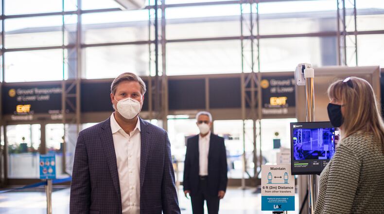 Los Angeles International Airport is testing thermal cameras inside Tom Bradley International Terminal for passenger screening. Source: Los Angeles World Airports.