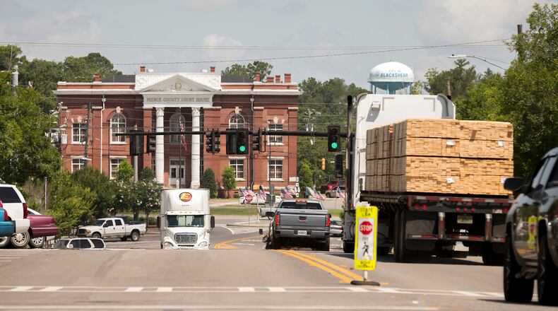 The historic Pierce County Courthouse, built in 1903, near the busiest intersection in downtown Blackshear, Ga., in a 2018 AJC file photo. Stephen B. Morton/Atlanta Journal-Constitution