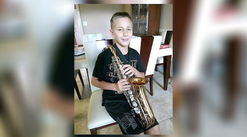 Kincaid Eaker, 13, plays the saxophone and is on a swim team. He also needs a kidney transplant.