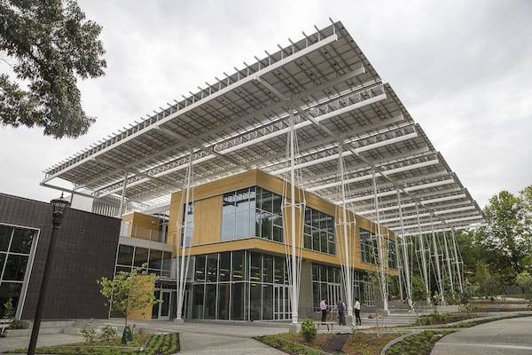 The Kendeda Building for Innovative Sustainable Design at Georgia Tech opened in 2020 and was the first building of its scale in the Southeast to seek Living Building certification. (Alyssa Pointer/AJC File)