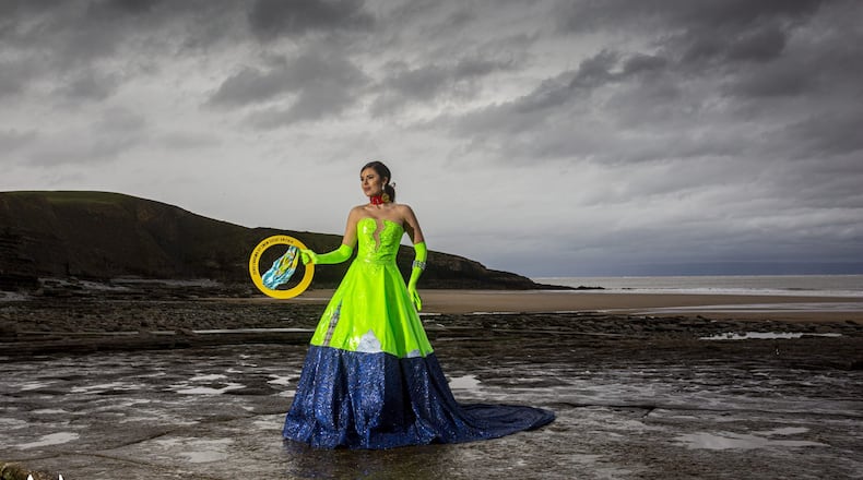 Dress designed by Aviad Arik Herman for Miss Universe Great Britain 2019. Photo: Lee Dare