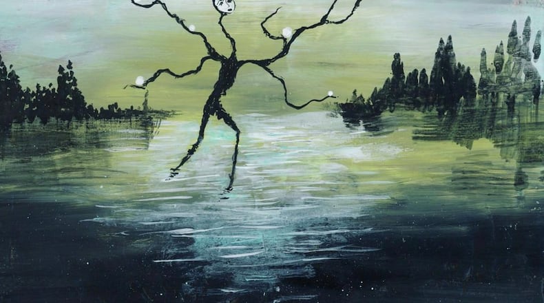 This untitled painting is the creation of Hazel Cline, one of the Atlanta Surrealists who are presenting a pre-Halloween event October 20-23.