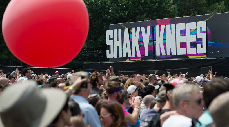 The rain held off for the first night of Shaky Knees Music Festival at Centennial Olympic Park. (DAVID BARNES / DAVID.BARNES@AJC.COM)