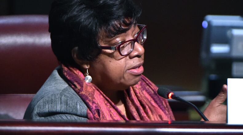 January 23, 2019 Atlanta - Natalyn Archibong speaks during Atlanta pension board meeting at Atlanta City Council Chambers on Wednesday, January 23, 2019. HYOSUB SHIN / HSHIN@AJC.COM