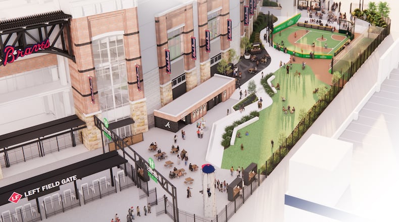 A rendering of the planned expansion of the Children's Healthcare of Atlanta park outside of Truist Park.