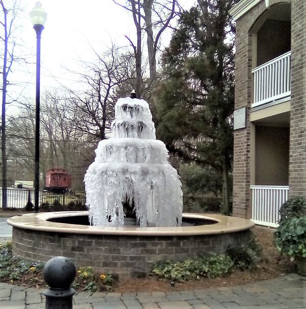 Tom Stricker shared the photo of this frozen fountain on North Shallowford Road, in North Atlanta, taken on Jan. 23. He said the temperature was 45 degrees.